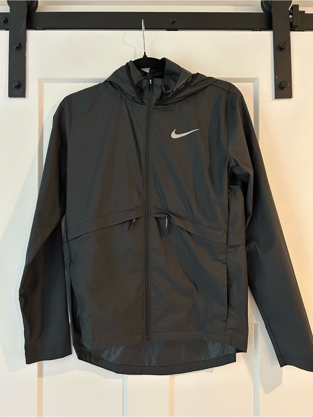 Nike Black Hooded Windbreaker/Running jacket with Reflective Swoosh